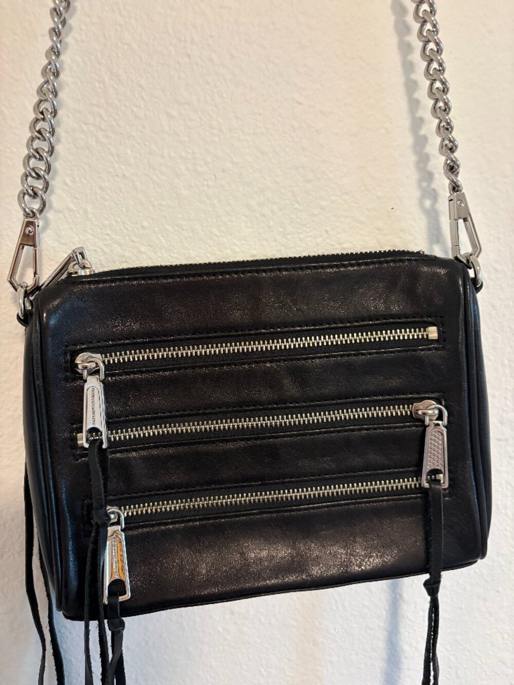 Like new in dustbag - Rebecca minkoff black leather zipper crossbody bag